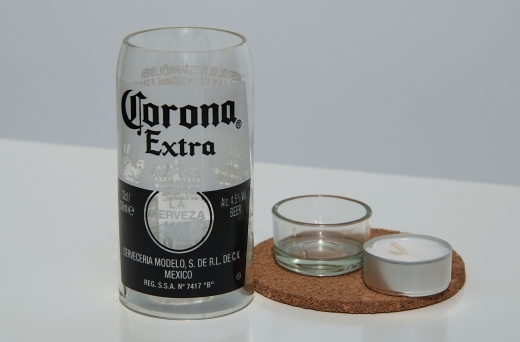Windlichtglas Corona Extra Bierflasche