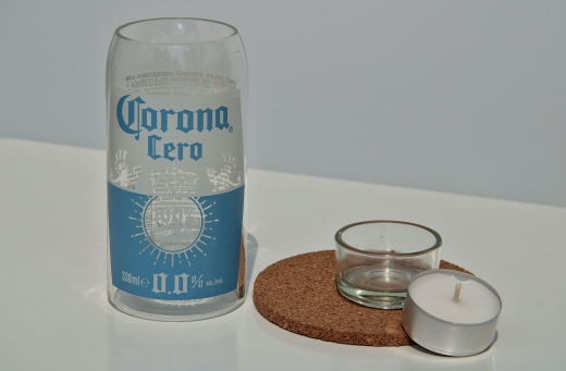 Windlichtglas Corona Zero Bierflasche