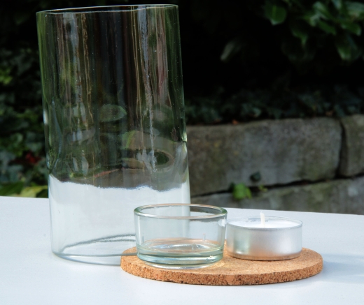 Windlichtglas Weissweinflasche