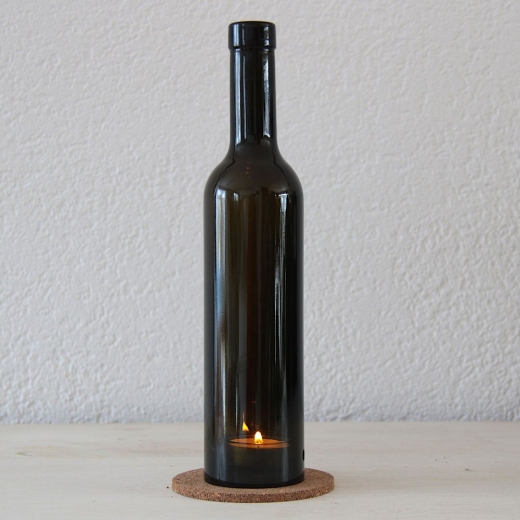 Windlicht Rotweinfasche