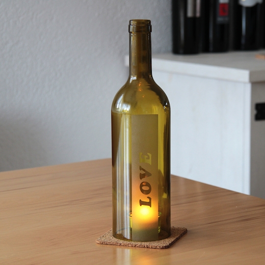 Windlicht Rotweinflasche