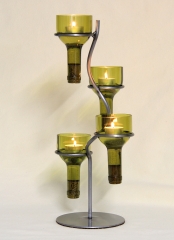 Kerzenständer mit Rotweinflaschen 4er